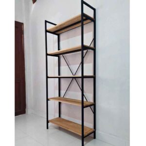 ESTANTE 5 REPISAS HECHO EN METAL Y MADERA